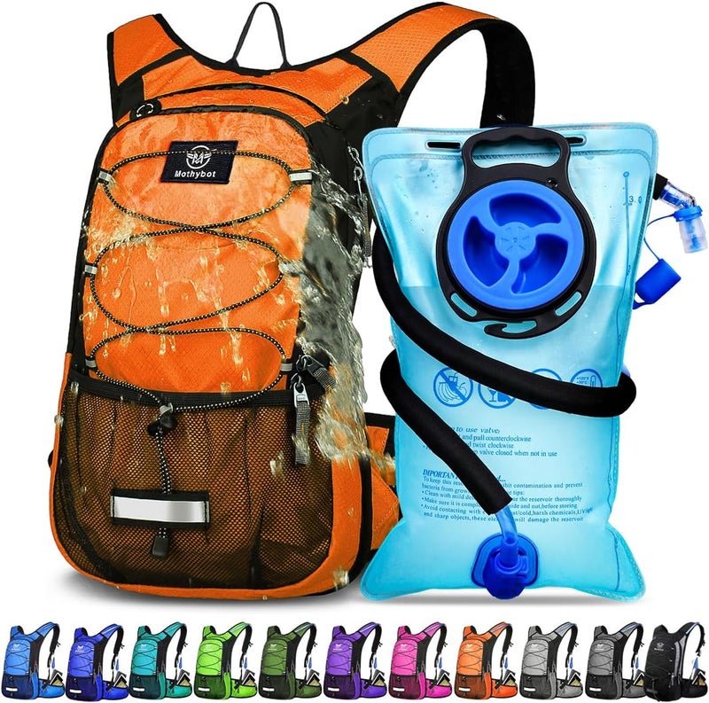 Mothybot Insulated Hydration Backpack Pack with 3L BPA Free Leak Proof Water Bladder, Large Storage Lightweight Hiking Daypack with Waist Pouches & Cooler Layer, for Running, Biking, Camping, Festival - Image 1
